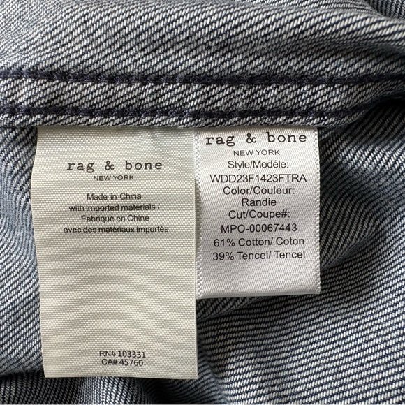 Rag & Bone Blue Denim Button-Up Shirt - Picture 4 of 4